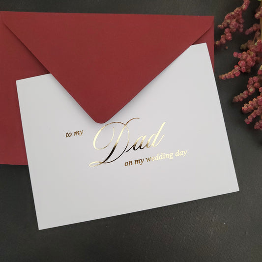 gold foiled  to my dad on my wedding day note card - XOXOKristen