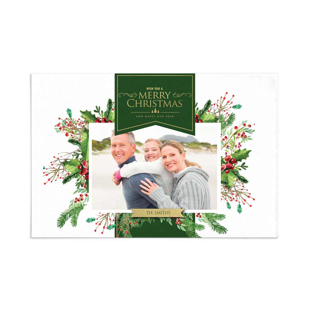 Personalized family photo Christmas greeting card - XOXOKristen