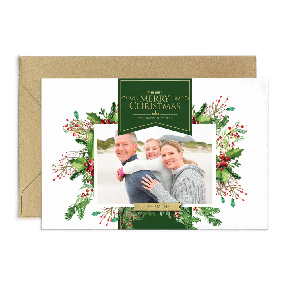 Personalized family photo Christmas greeting card - XOXOKristen
