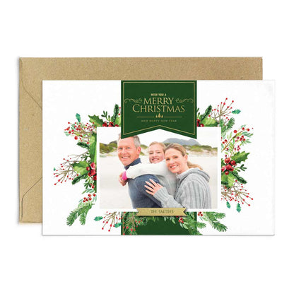 Personalized family photo Christmas greeting card - XOXOKristen