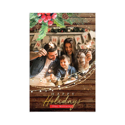Happy Holidays family photo Christmas greeting card - XOXOKristen