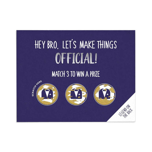 funny lottery let's make things official groomsman proposal scratch off card - xoxokristen