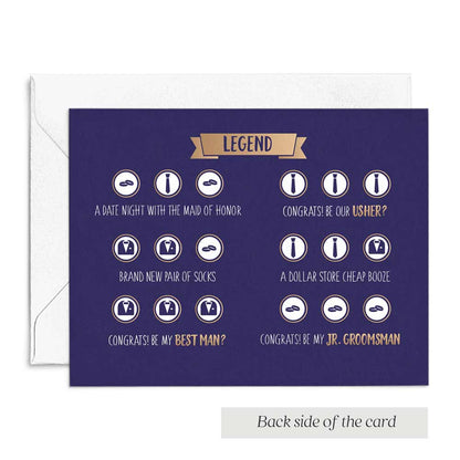 Gold Funny Navy Groomsman Best Man Scratch Off Proposal Card - xoxokristen