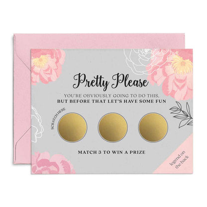 Will you be my Bridesmaid Pink and Grey Lottery Scratch-off Proposal Card - XOXOKristen