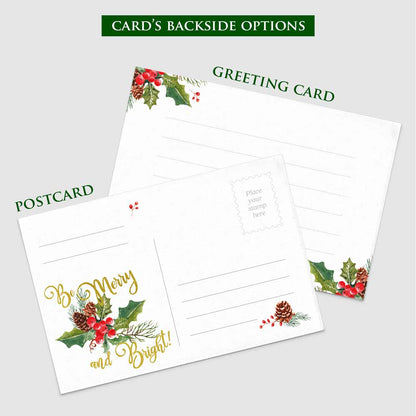 Custom monogram Merry Christmas & Happy New Year greeting card with family photo collage – XOXOKristen