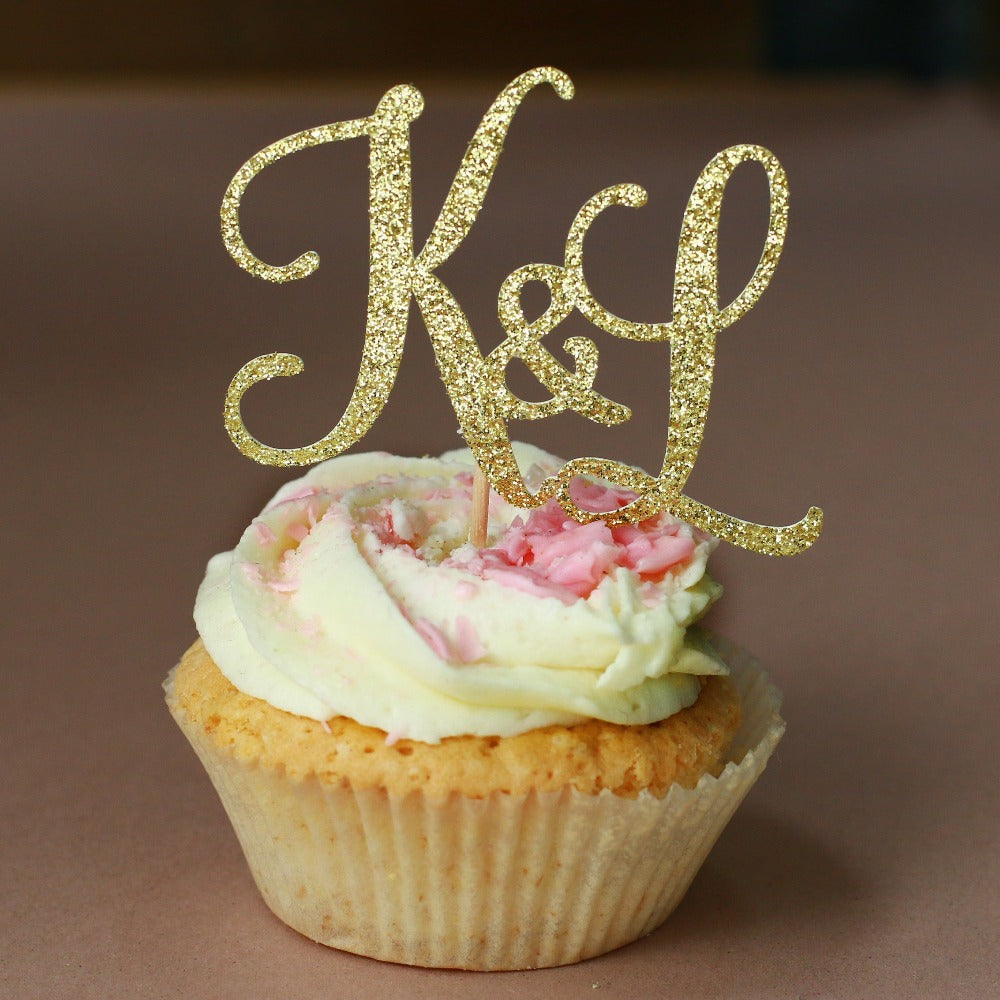 Custom Initials Cupcake Toppers Set of 12 - XOXOKristen
