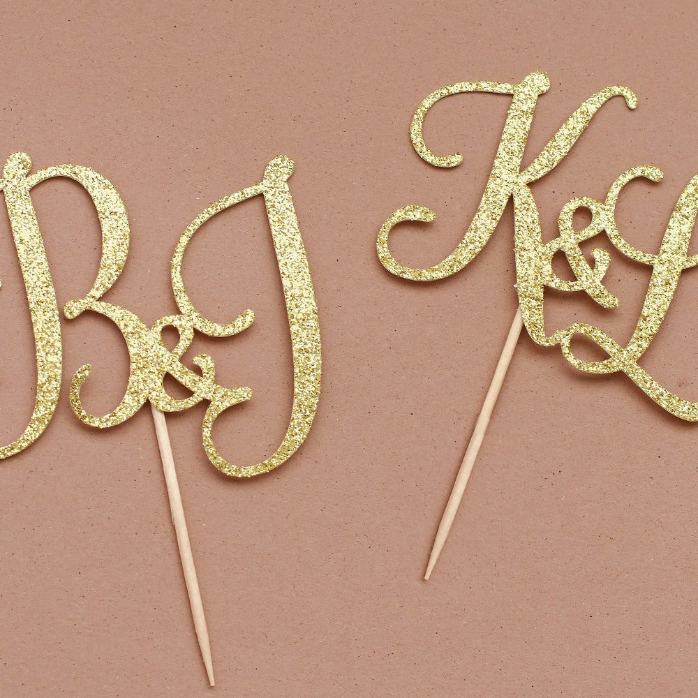Custom Initials Cupcake Toppers Set of 12 - XOXOKristen