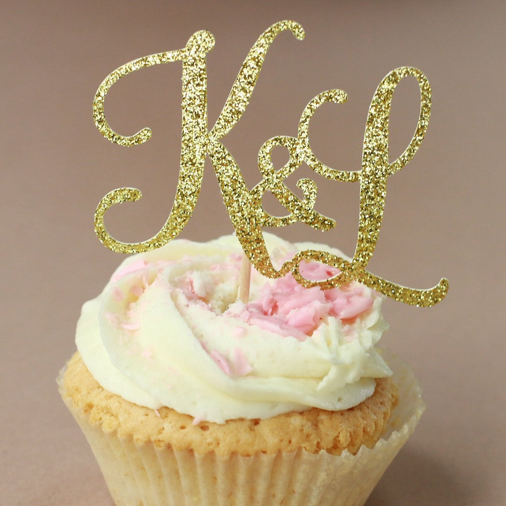 Custom Initials Cupcake Toppers Set of 12 - XOXOKristen