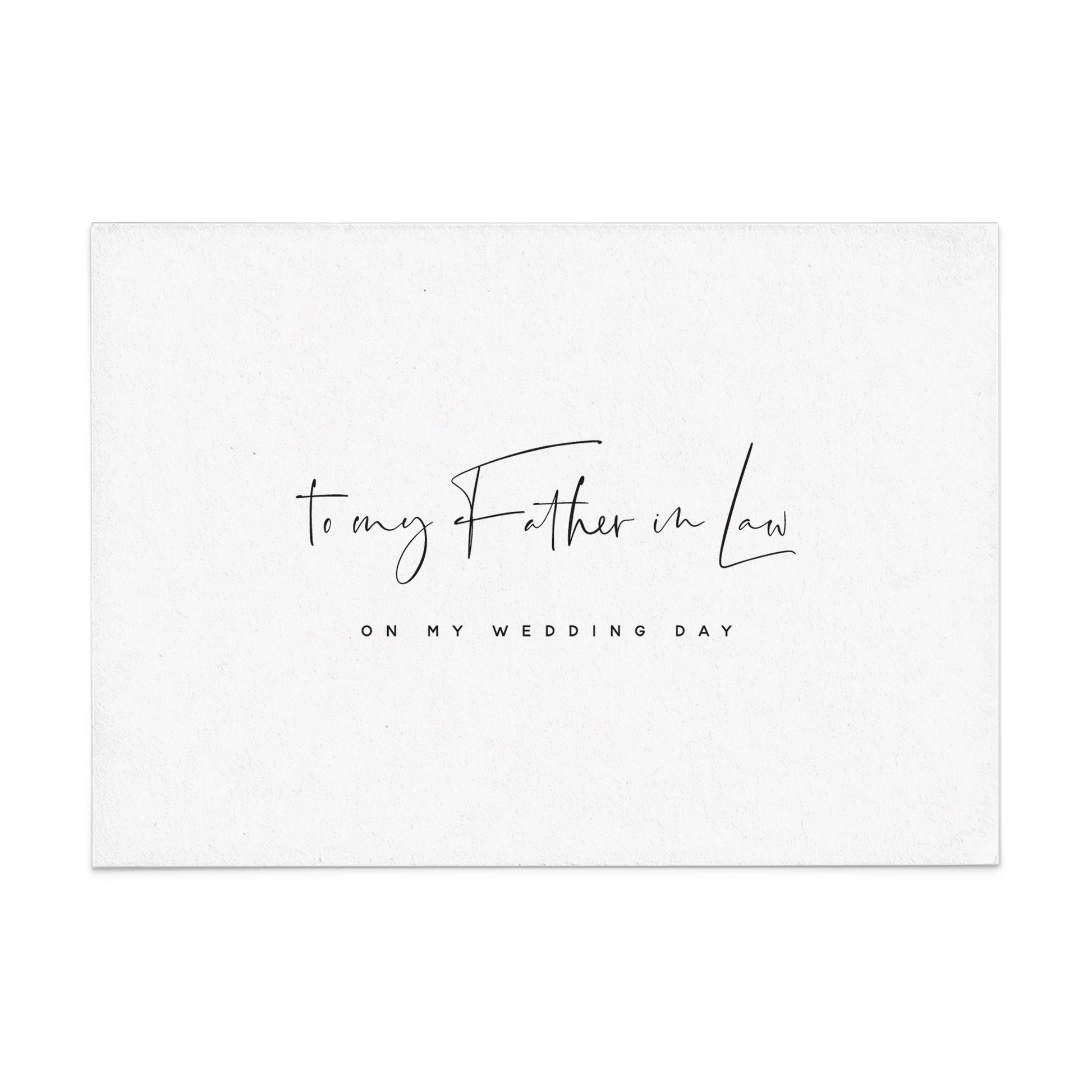 to my father-in-law on my wedding day card
