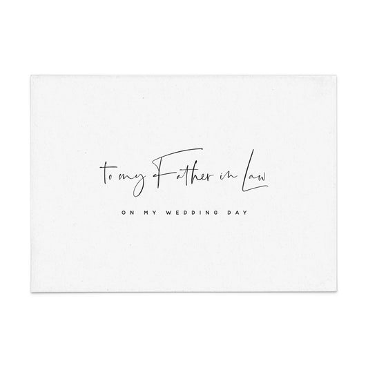 to my father-in-law on my wedding day card