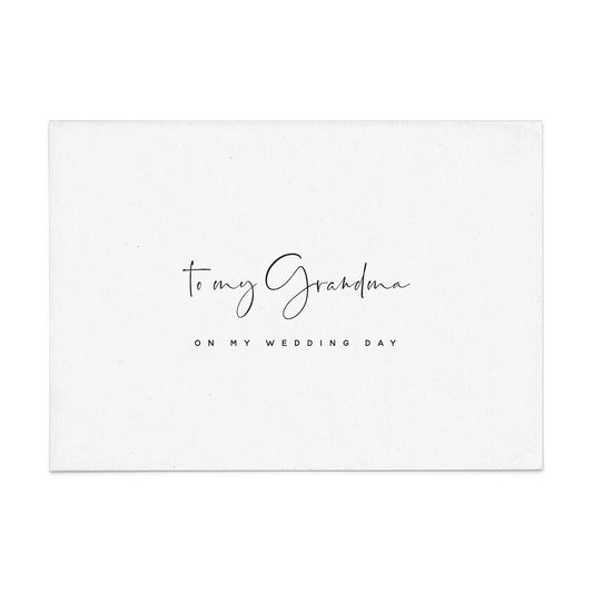 to my grandma on my wedding day card