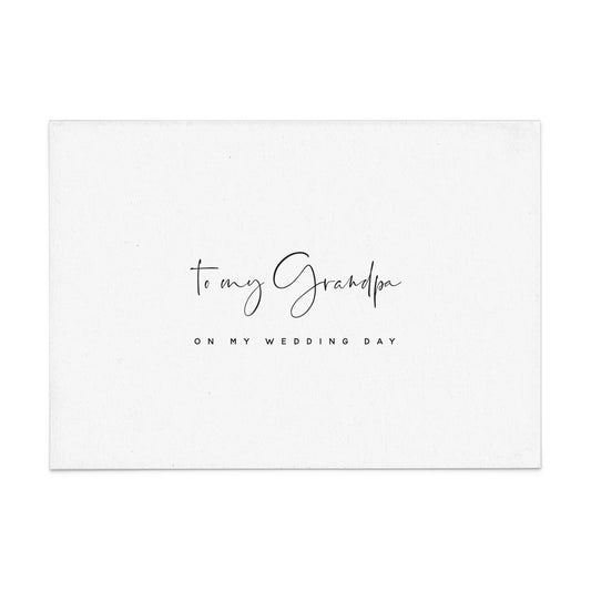 to my grandpa on my wedding day card