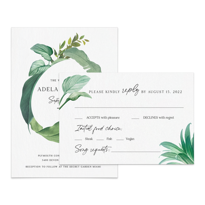 greenery wedding invitation suite 