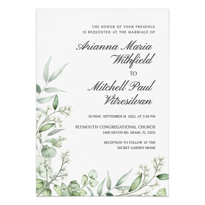 Wedding Floral Greenery Invitation Suite