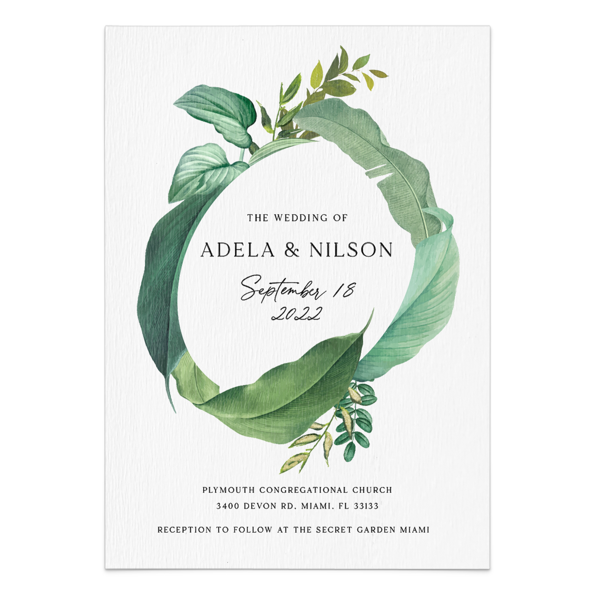 greenery wedding invitation suite 