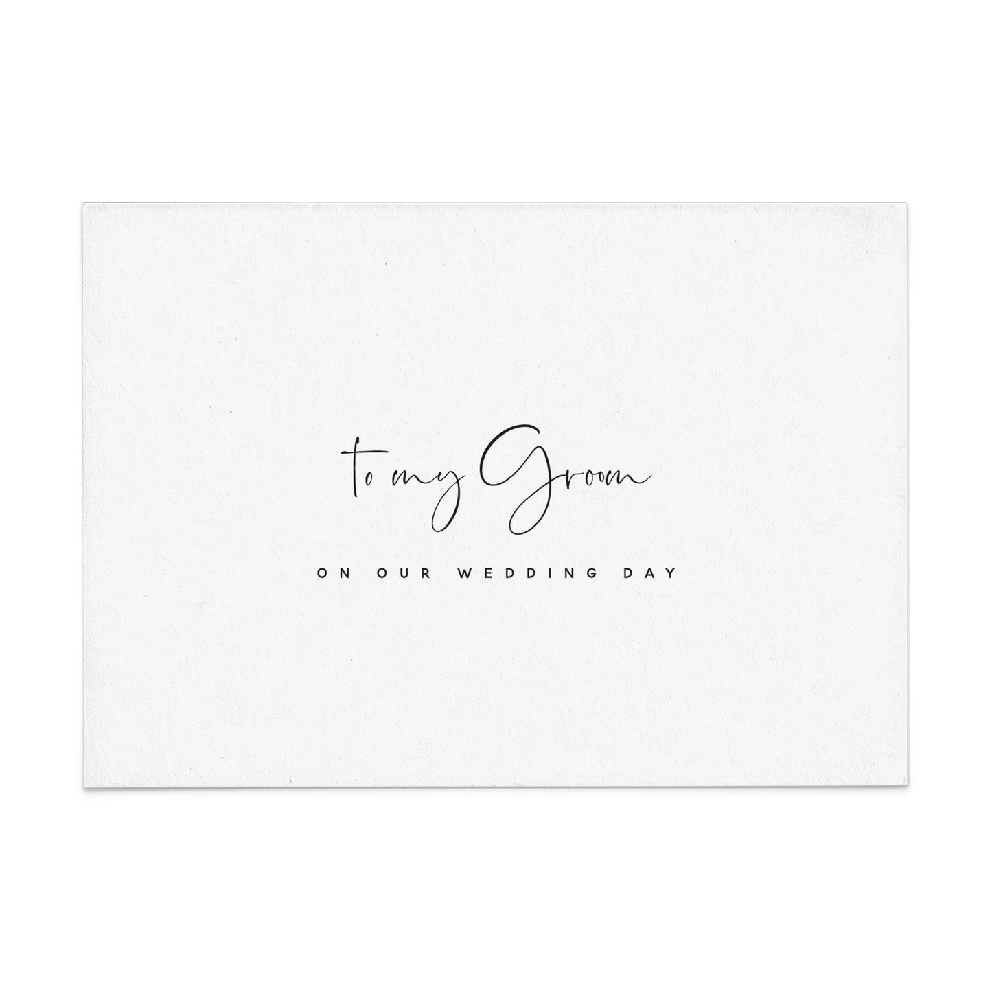 to my groom on our wedding day card