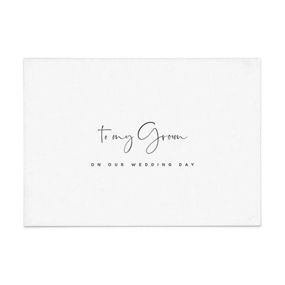 to my groom on our wedding day card