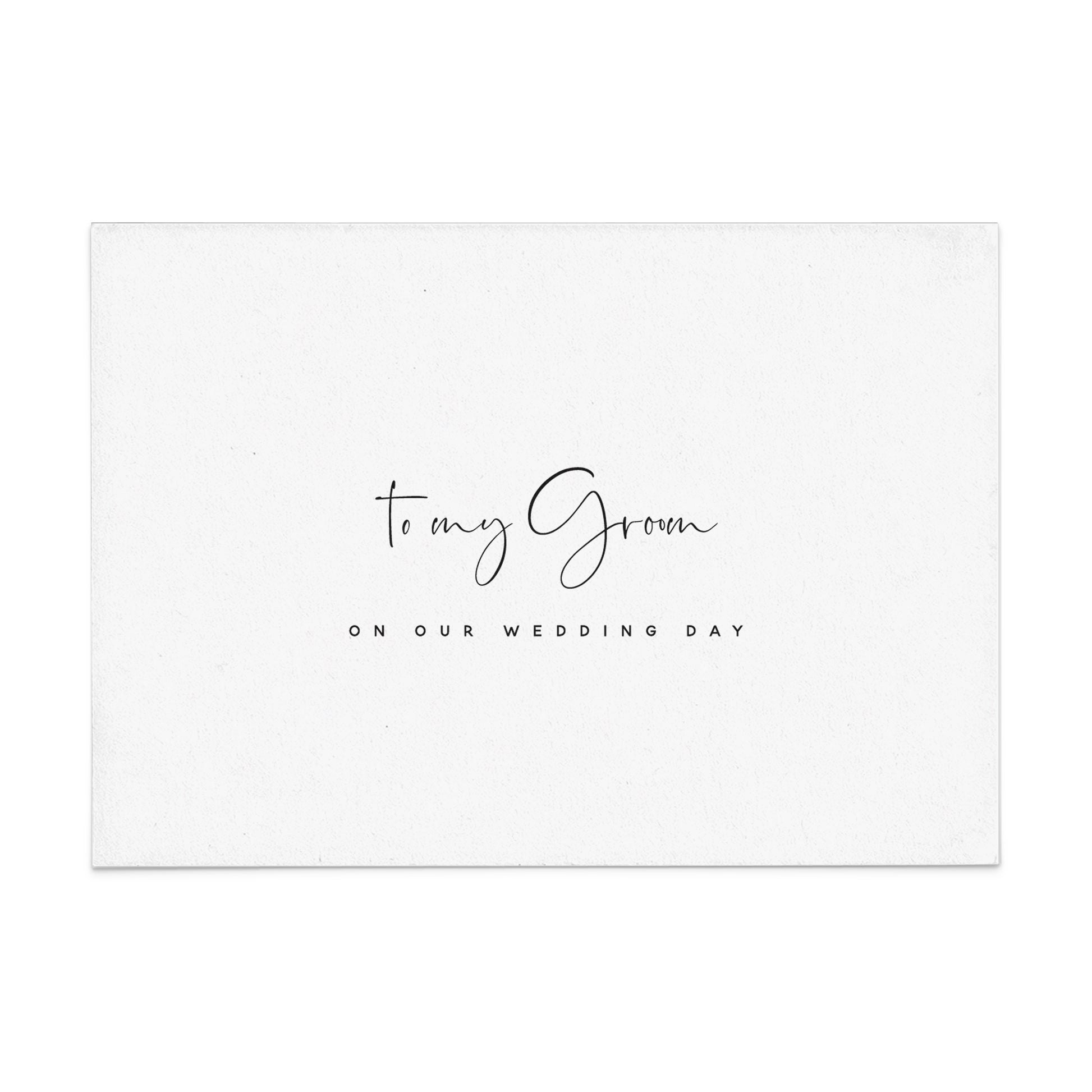 to my groom on our wedding day card