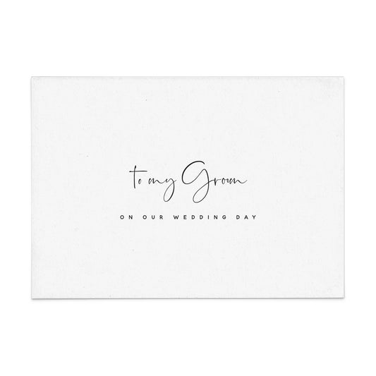 to my groom on our wedding day card