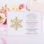 Glittered Snowflake Girl Birthday Invitation 