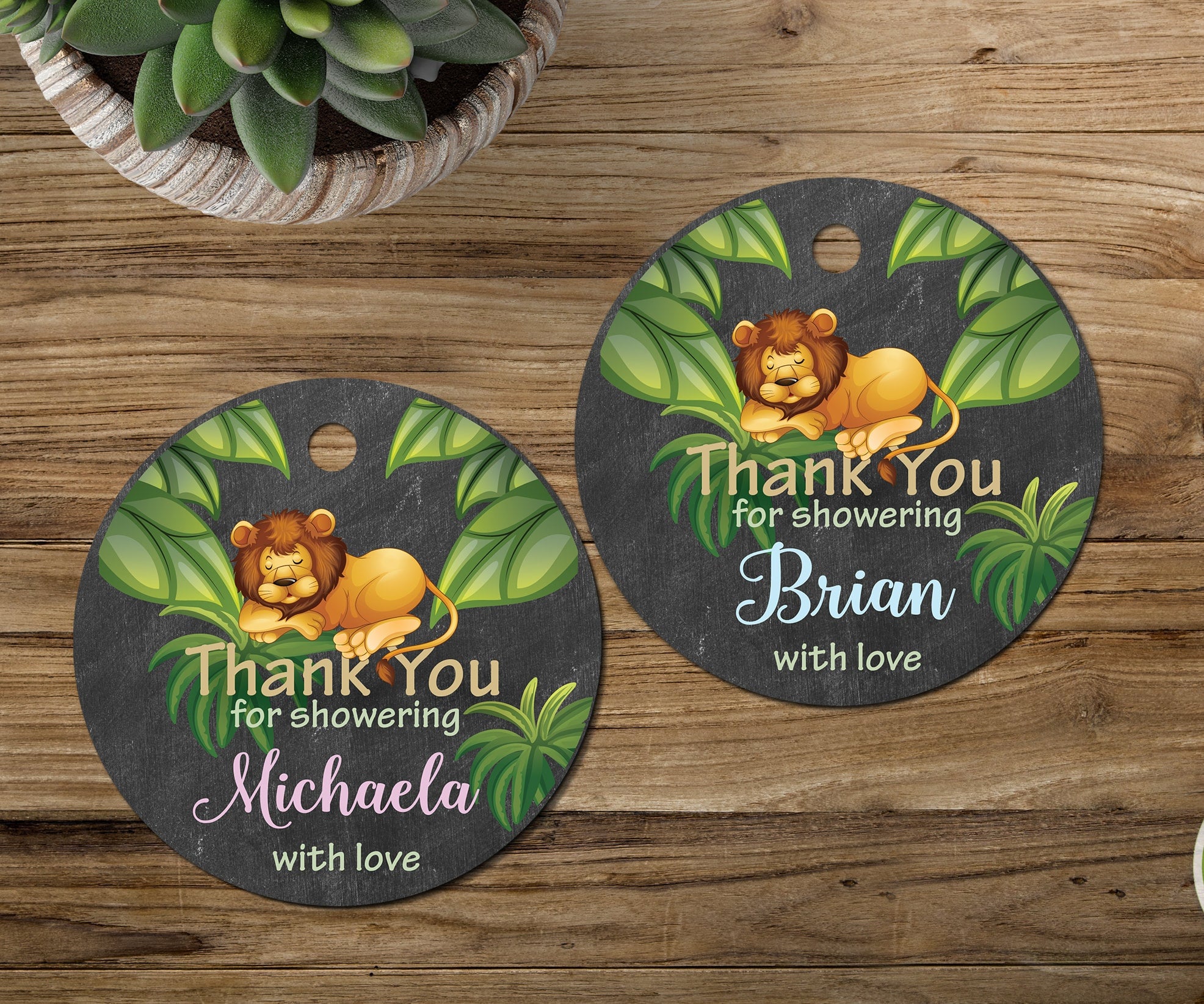 Jungle Safari Baby Shower Tags