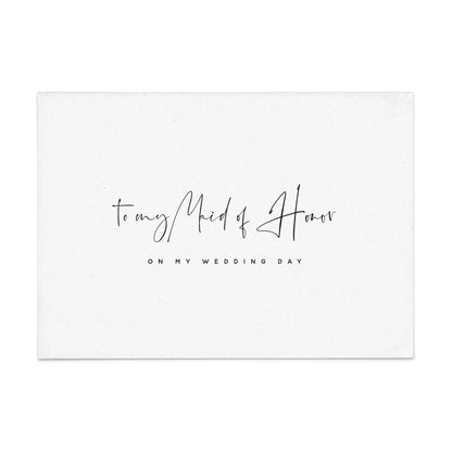to my maid of honor on my wedding day card