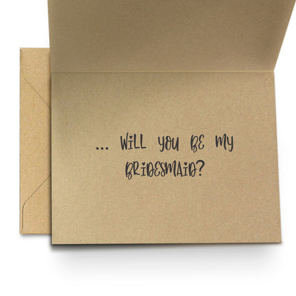 Funny "Now act surprised like you had no idea" bridesmaid proposal card in rustic style- XOXOKristen