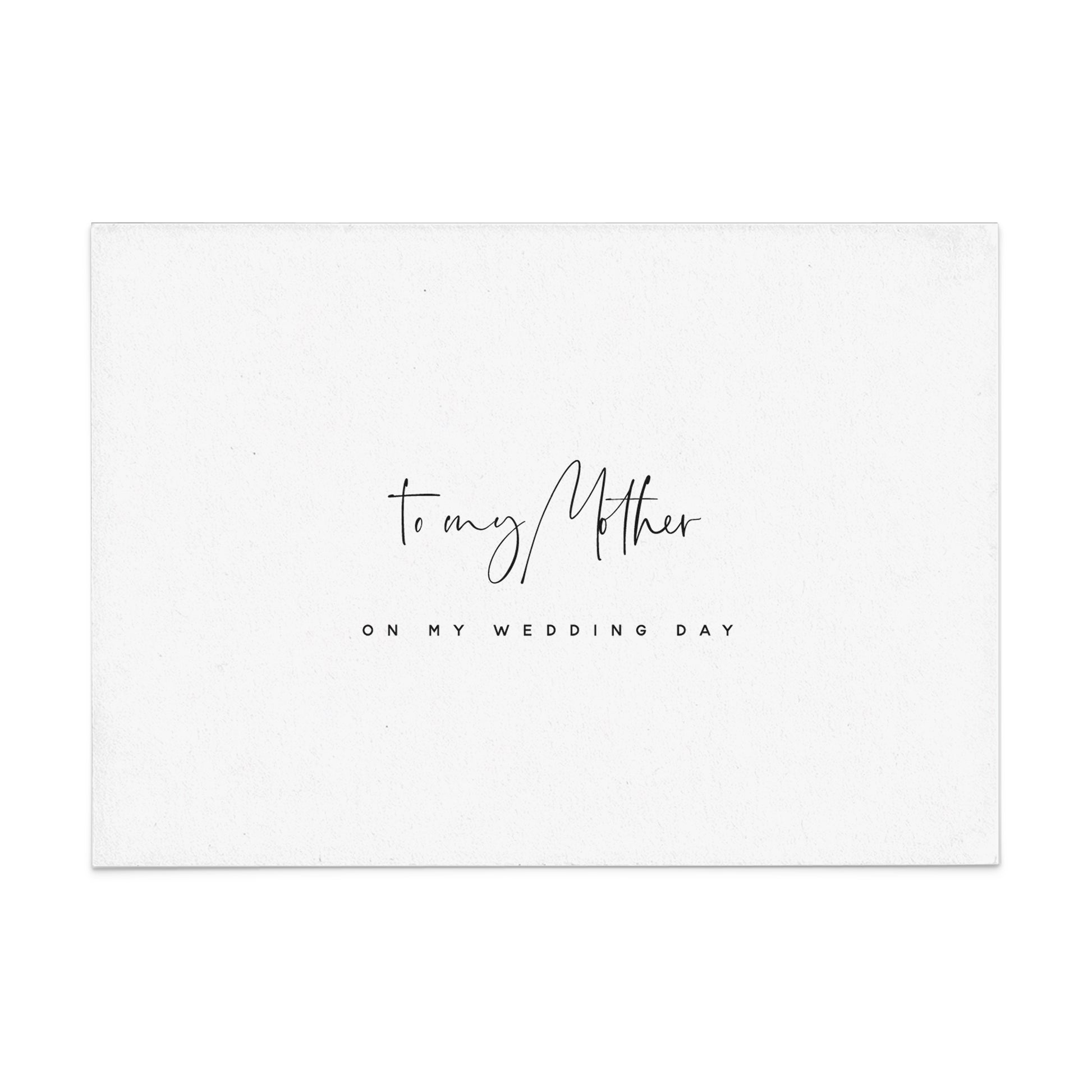 to my mother on my wedding day card