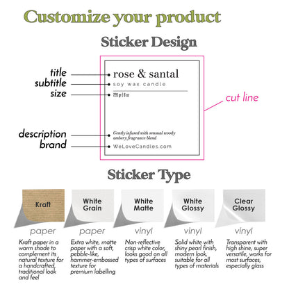 custom kraft candel labeling stickers  - XOXOKristen