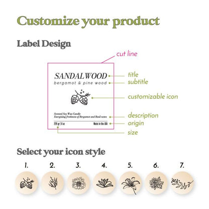 custom kraft candle labeling stickers -  XOXOKristen