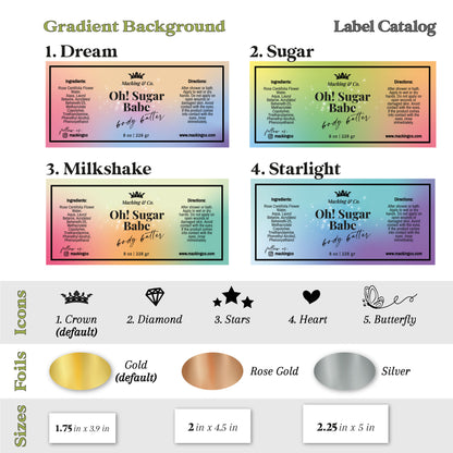 pastel gradient gold foiled stickers -  XOXOKristen 