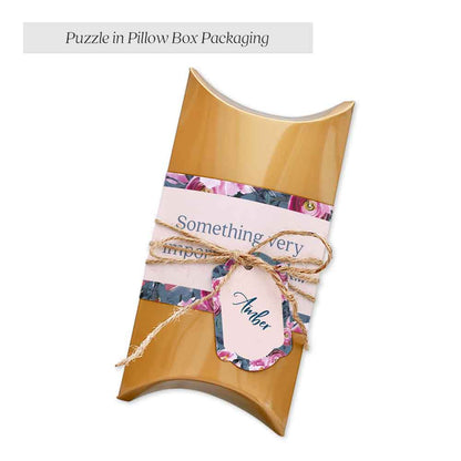 Personalized Will you be my bridesmaid Puzzle Proposal with Vintage Blue Floral Design and Heartfelt Poem - XOXOKristen