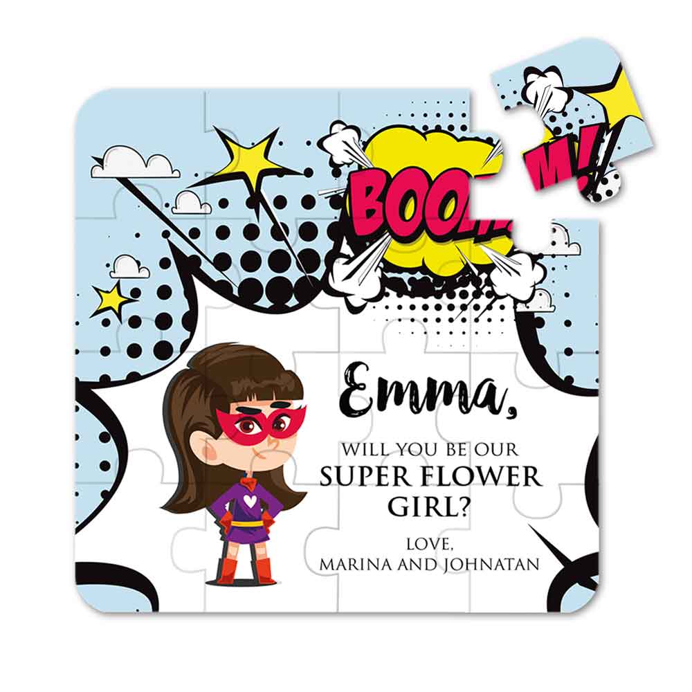 Personalized will you be our super flower girl puzzle proposal - xoxokristen