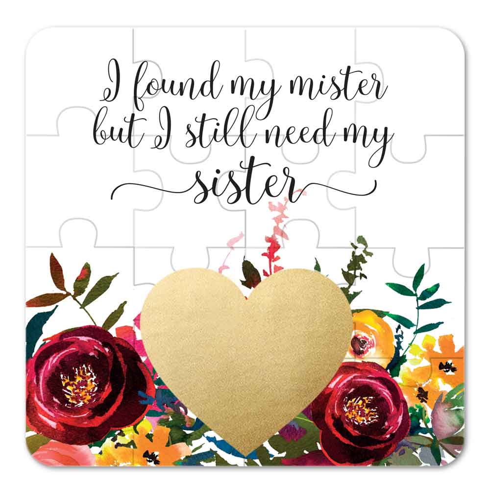 Personalized Will you be my bridesmaid Puzzle Proposal with flower bouquet and scratch-off gold heart- XOXOKristen