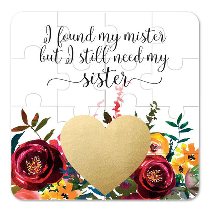 Personalized Will you be my bridesmaid Puzzle Proposal with flower bouquet and scratch-off gold heart- XOXOKristen
