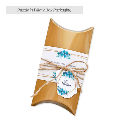 Personalized pillow box puzzle packaging - XOXOKristen