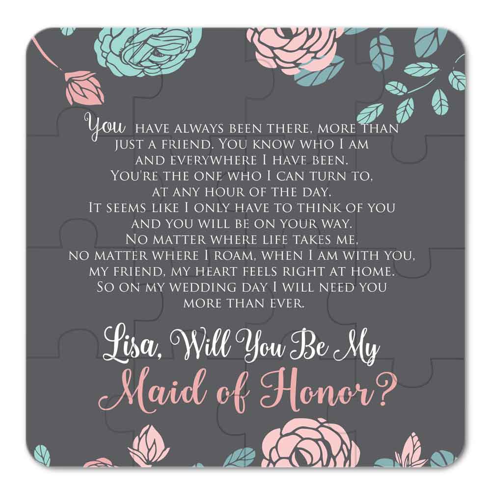 Vintage designed Will you be my maid of honor puzzle proposal - XOXOKristen