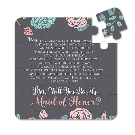 Vintage designed Will you be my maid of honor puzzle proposal - XOXOKristen