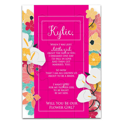 Personalized floral puzzle proposal for a flower girl with cute poem -  XOXOKristen