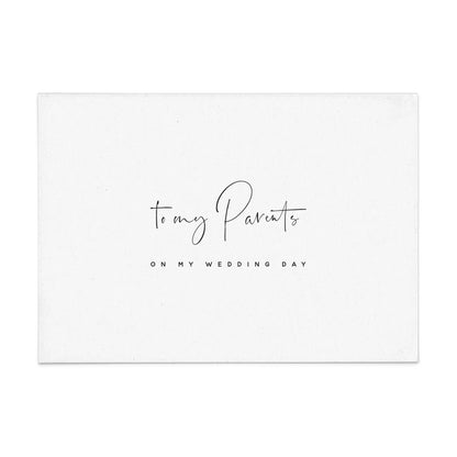 to my parents on my wedding day card