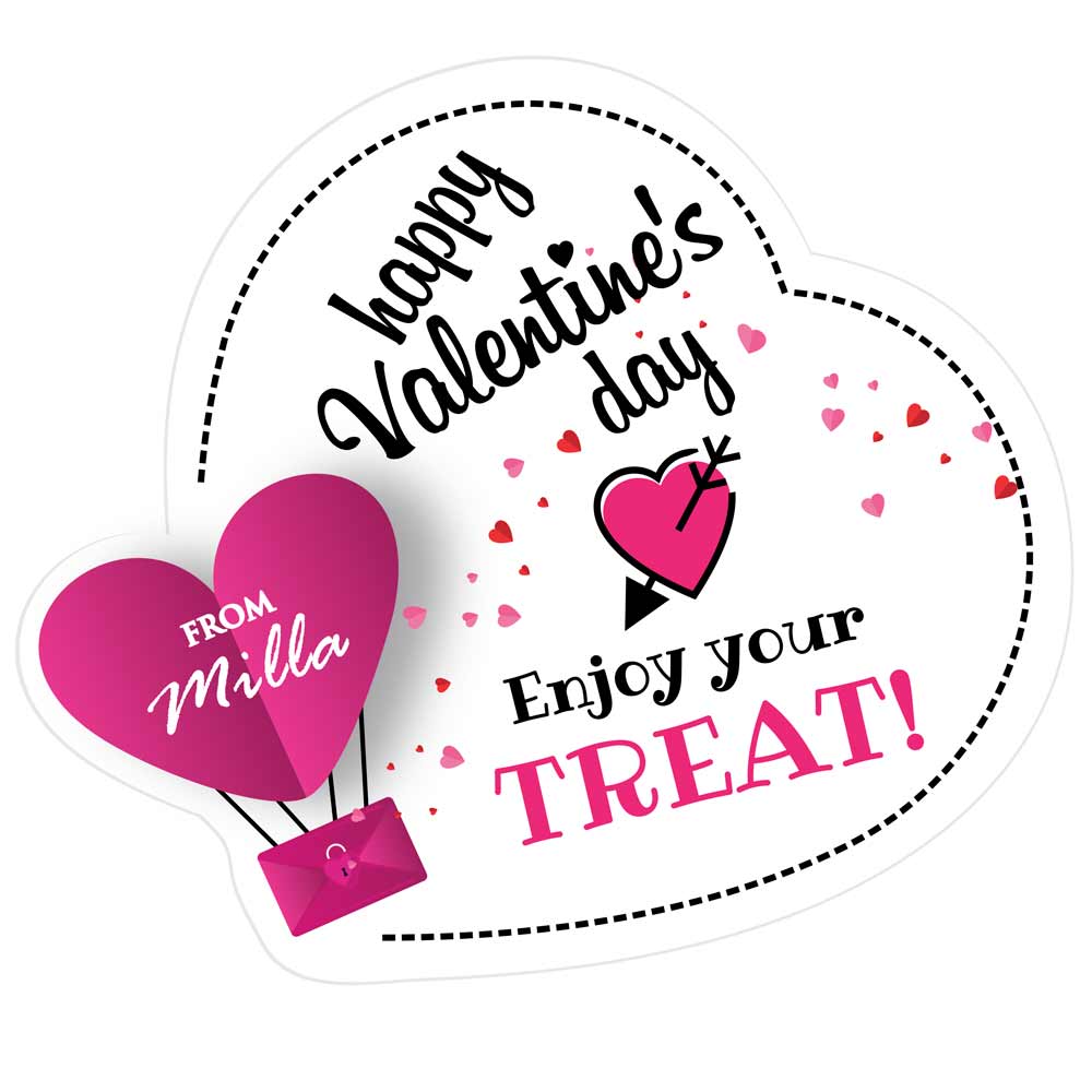 Personalized Valentine's day favor sticker - XOXOKristen