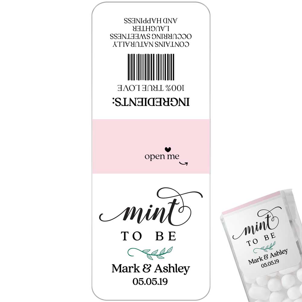 Personalized Mint and Pink Tic Tac Wedding Stickers. Custom Mint to be Tic tac Labels - XOXOKristen