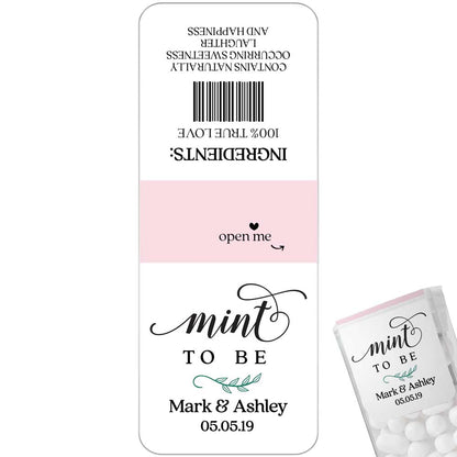 Personalized Mint and Pink Tic Tac Wedding Stickers. Custom Mint to be Tic tac Labels - XOXOKristen