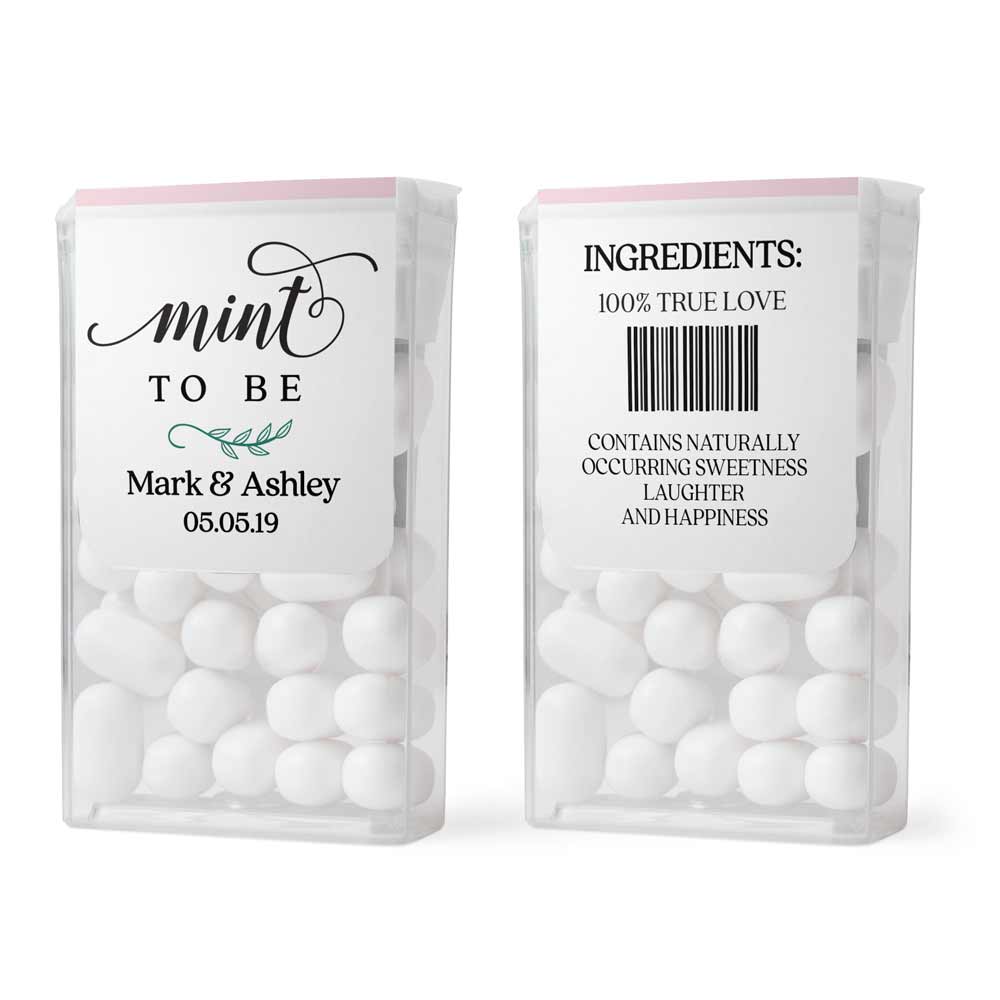 Personalized Mint and Pink Tic Tac Wedding Stickers. Custom Mint to be Tic tac Labels - XOXOKristen