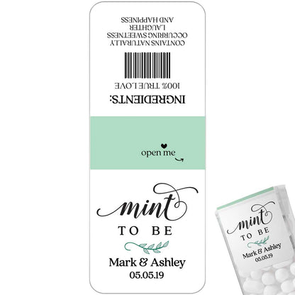Personalized Mint and Pink Tic Tac Wedding Stickers. Custom Mint to be Tic tac Labels - XOXOKristen