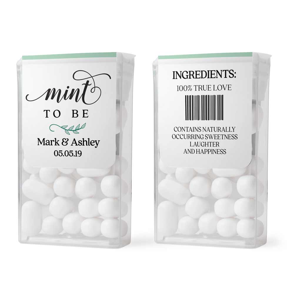 Personalized Mint and Pink Tic Tac Wedding Stickers. Custom Mint to be Tic tac Labels - XOXOKristen