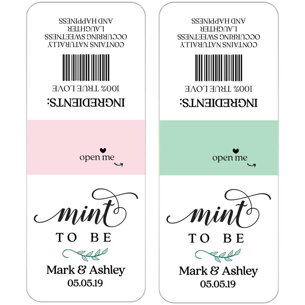 Personalized Mint and Pink Tic Tac Wedding Stickers. Custom Mint to be Tic tac Labels - XOXOKristen