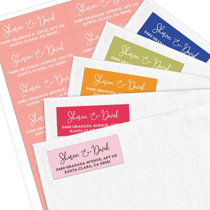 Personalized Lovely Script Color Print Return Address Labels in various Colors. Custom Wedding address stickers - xoxokristen 