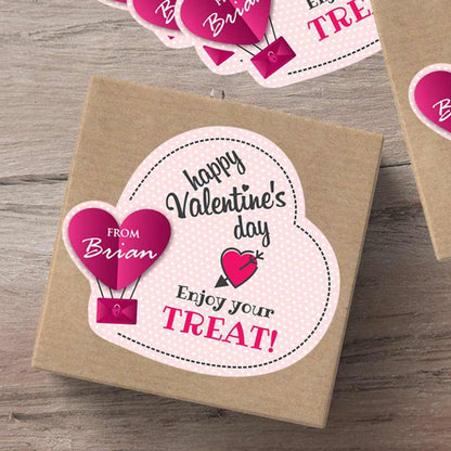 Pink personalized valentine's day sticker - XOXOKristen