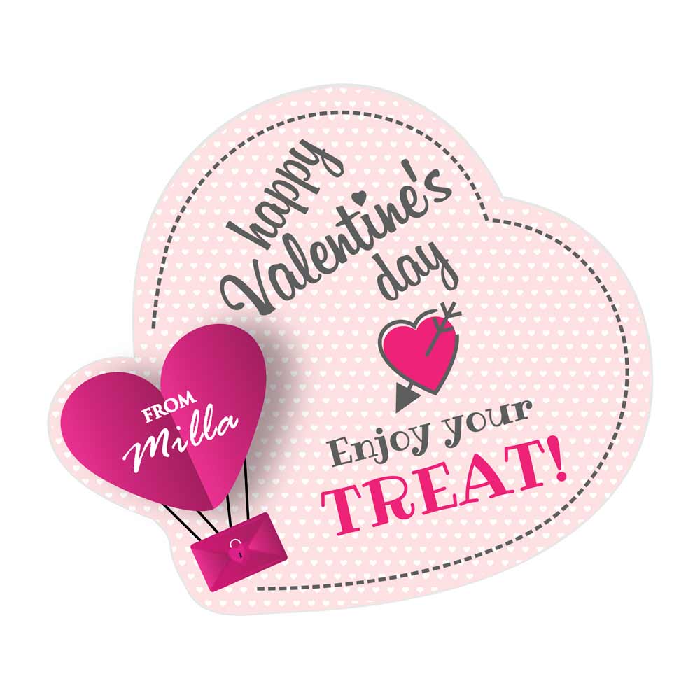 Pink personalized valentine's day sticker - XOXOKristen